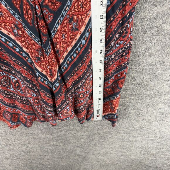 Angie Dress Women M Medium Red Striped Shift Midi Sleeveless Hook & Eye Casual - Picture 4 of 6